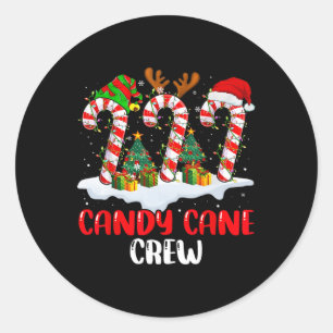 Candy Cane Crew Christmas Funny Family Matching Pa Classic Round Sticker