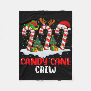 Candy Cane Crew Christmas Funny Family Matching Pa Fleece Blanket
