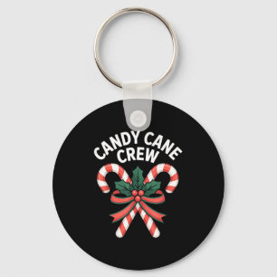 Candy Cane Crew Christmas Girls Boys Kids Adult Ho Keychain
