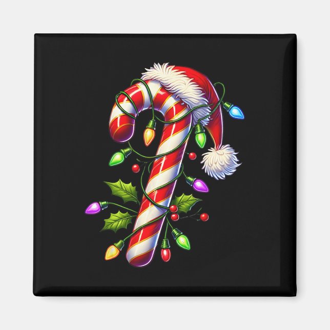 Candy Cane Crew Christmas Light Family Xmas Santa  Magnet (Front)