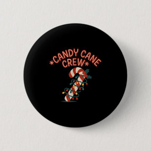 Candy Cane Crew Christmas Lights Family Kids Boys 2 Inch Round Button
