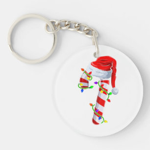 Candy Cane Crew Christmas Lights Family Matching X Keychain