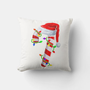 Candy Cane Crew Christmas Lights Family Matching X Throw Pillow