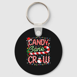 Candy Cane Crew Christmas Pajamas Adult Men Women  Keychain