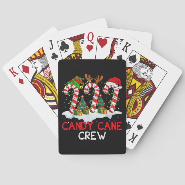 Candy Cane Crew Christmas Santa Elf Reindeer X-mas Playing Cards (Back)