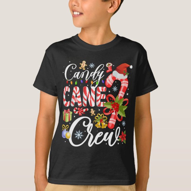 Candy Cane Crew Christmas Xmas For Kids T-Shirt (Front)