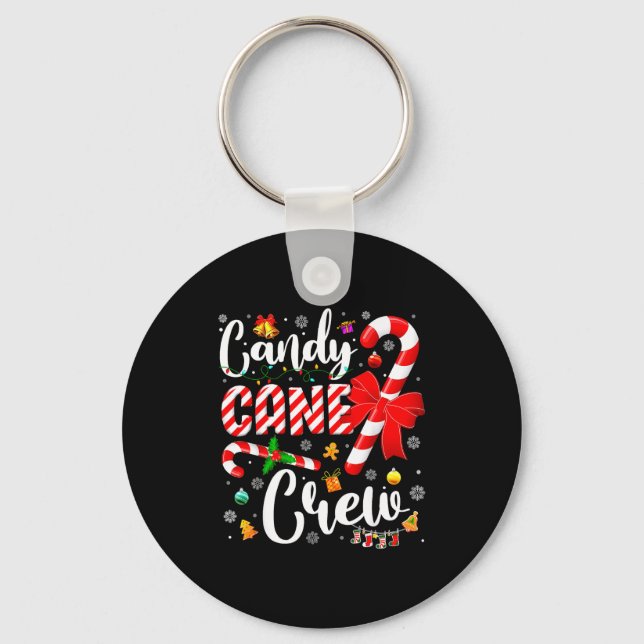 Candy Cane Crew Christmas Xmas Love Candy Boys Gir Keychain (Front)