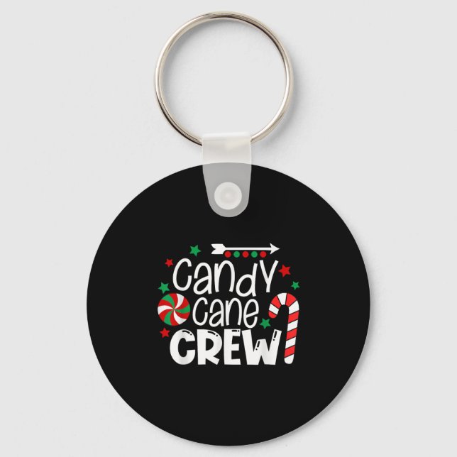 Candy Cane Crew Christmas Xmas Love Candy Boys Gir Keychain (Front)