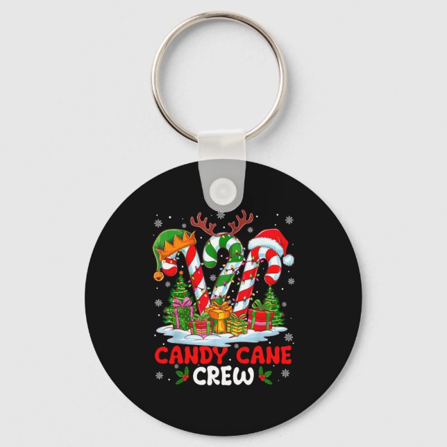 Candy Cane Crew Christmas Xmas Love Candy Boys Gir Keychain (Front)