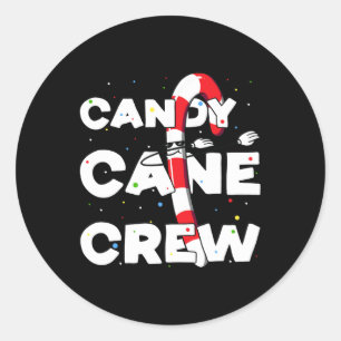 Candy Cane Crew Fun Christmas Candy Lover Dancing  Classic Round Sticker
