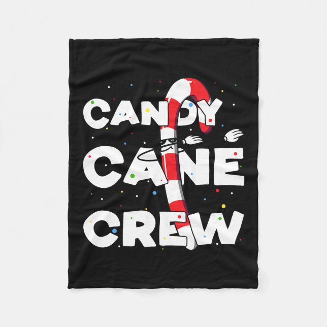 Candy Cane Crew Fun Christmas Candy Lover Dancing  Fleece Blanket (Front)