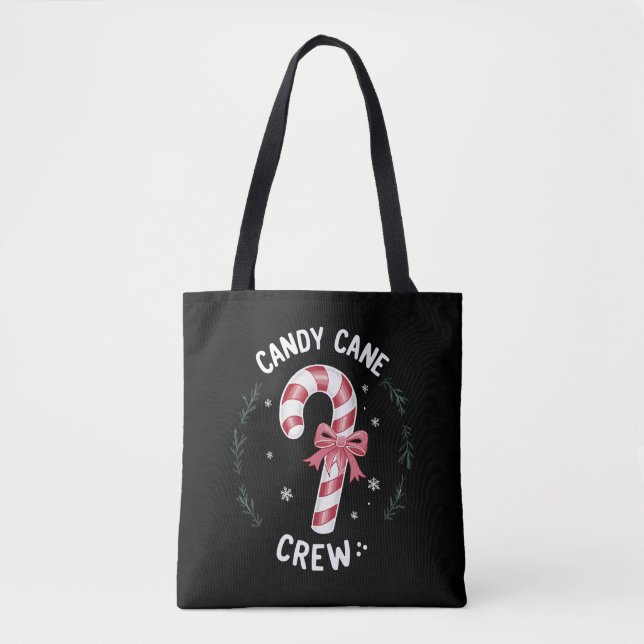 Candy Cane Crew Funny Christmas Candy Lover Xmas Tote Bag (Front)