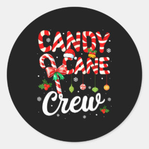 Candy Cane Crew Funny Christmas Holiday Family Men Classic Round Sticker