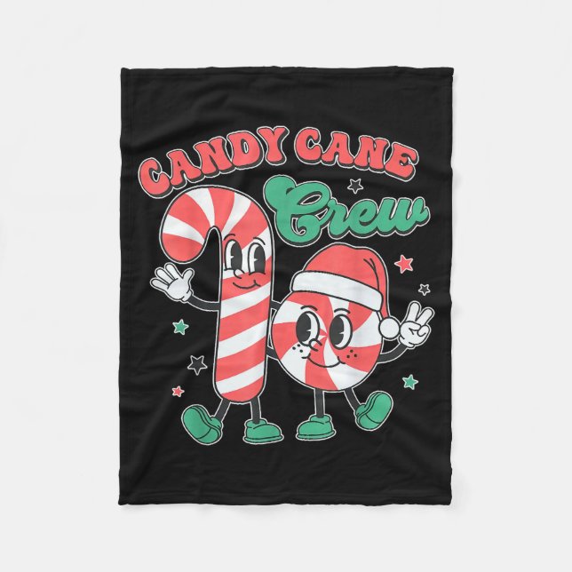 Candy Cane Crew - Funny Christmas Holiday Men Wome Fleece Blanket (Front)