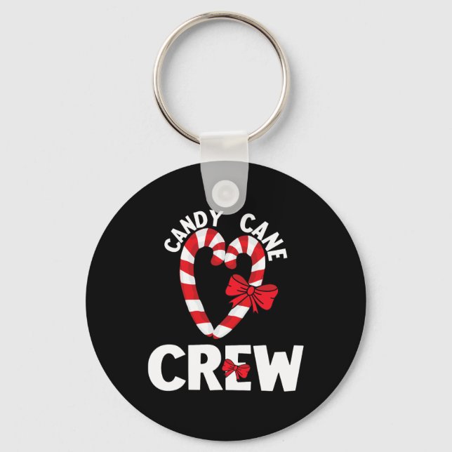 Candy Cane Crew Funny Christmas Sweet Candy Merry  Keychain (Front)