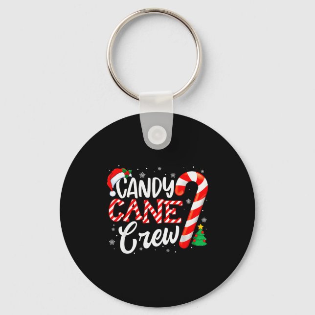 Candy Cane Crew Funny Xmas Christmas Pajamas Men W Keychain (Front)