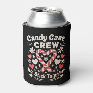 Candy Cane Crew Heart Holiday Matching Family Xmas Can Cooler