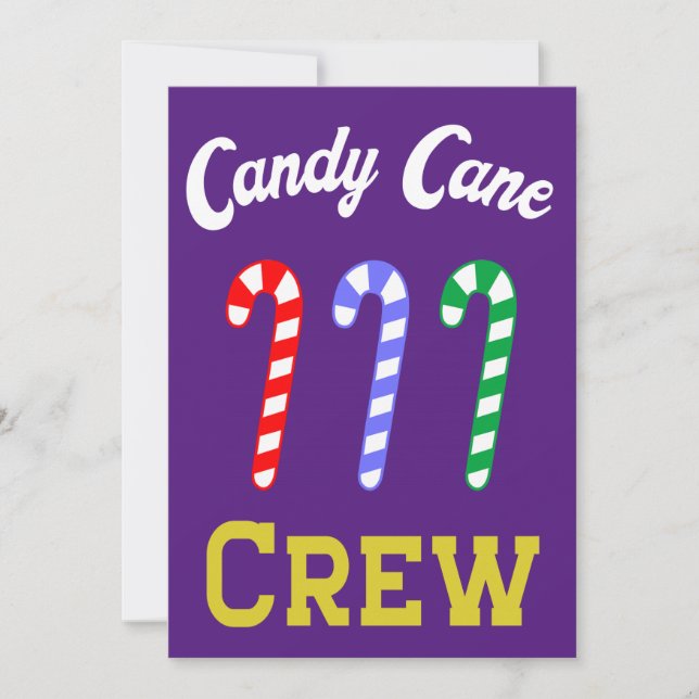 Candy Cane Crew Invitation (Front)