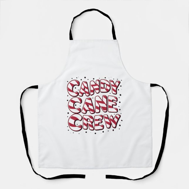 Candy Cane Crew Lover Christmas Xmas Pajama Apron (Front)