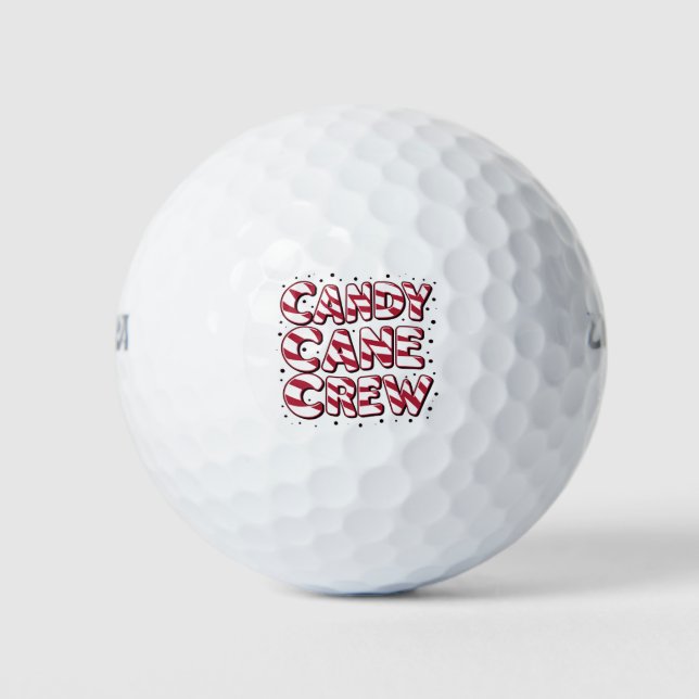 Candy Cane Crew Lover Christmas Xmas Pajama Golf Balls (Front)