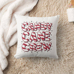 Candy Cane Crew Lover Christmas Xmas Pajama Throw Pillow