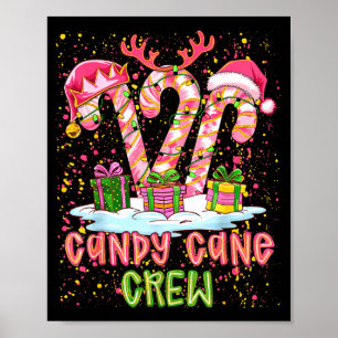 Candy Cane Crew Nk Coquette Preppy Color Xmas Pj S Poster