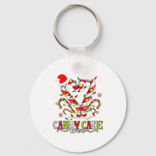 Candy Cane Crew Santa Lover Family Christmas Light Keychain