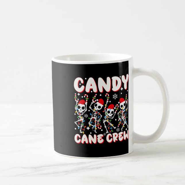 Candy Cane Crew Skeleton Christmas Candy Lover Xma Coffee Mug (Right)