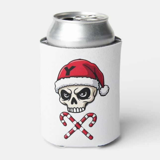 Candy Cane Crew Skull Christmas 2025 Funny Men Boy Can Cooler (Can Front)