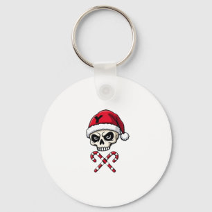 Candy Cane Crew Skull Christmas 2025 Funny Men Boy Keychain