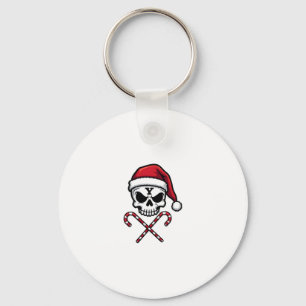 Candy Cane Crew Skull Christmas 2025 Funny Men Boy Keychain