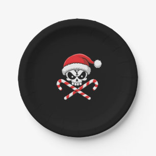 Candy Cane Crew Skull Christmas 2025 Funny Men Boy Paper Plate