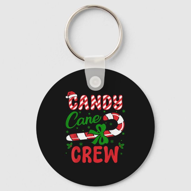 Candy Cane Crew Tester Lovers Taster Group Funny C Keychain (Front)