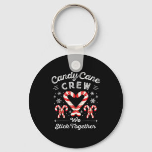 Candy Cane Crew We Stick Together Christmas Costum Keychain