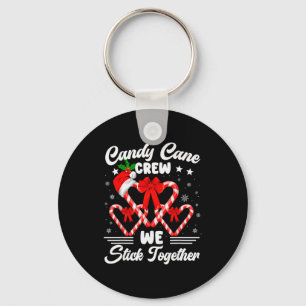 Candy Cane Crew We Stick Together Christmas Xmas M Keychain