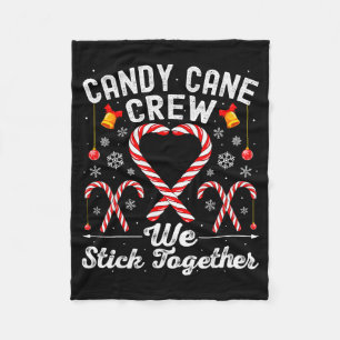 Candy Cane Crew We Stick Together Family Matching Fleece Blanket