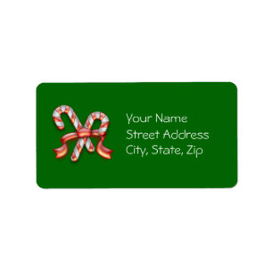 Candy Cane Customizable Holiday Labels
