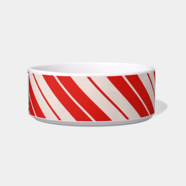 Candy Cane Customizable Pet Bowl (Right)