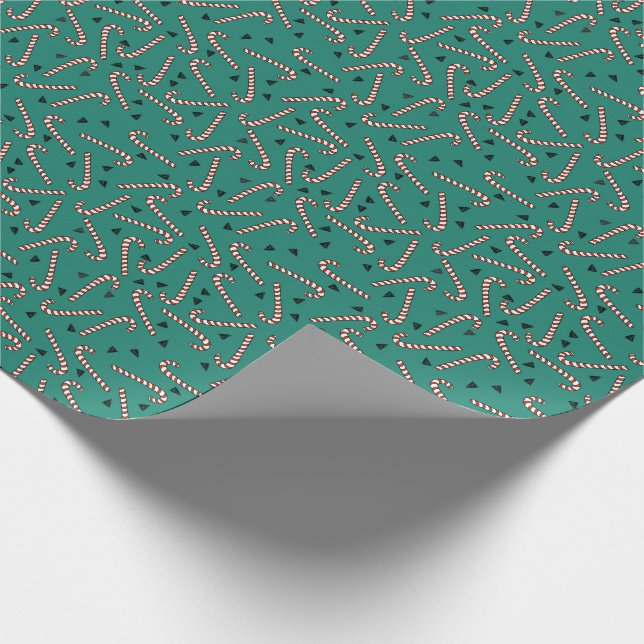 Candy Cane cute novelty christmas Wrapping Paper (Corner)