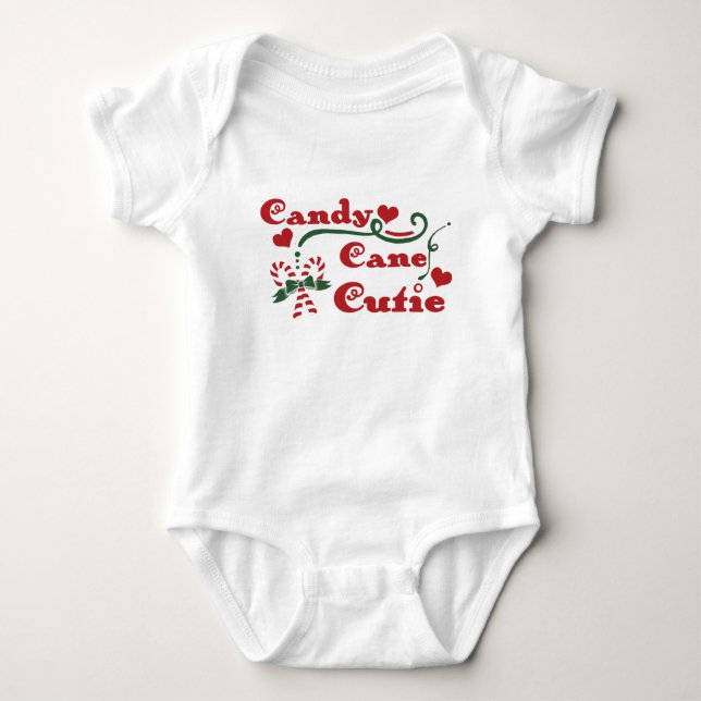 candy cane cutie baby bodysuit (Front)