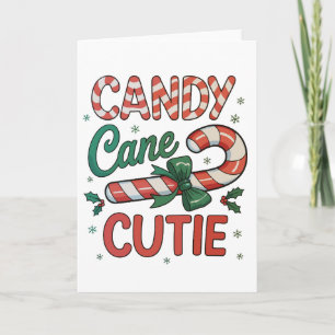 Candy Cane Cutie Santa Snowflakes Christmas Xmas Card
