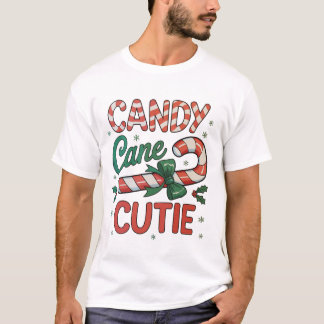 Candy Cane Cutie Santa Snowflakes Christmas Xmas T-Shirt