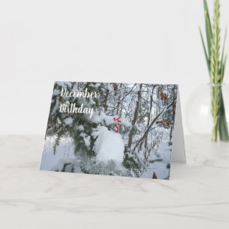 Candy Cane Decoration-December Birthday Card