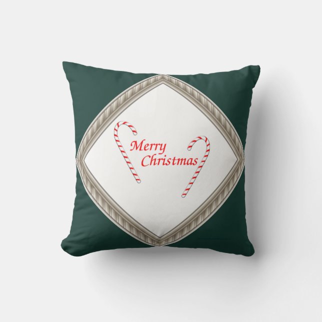 Candy Cane Decorative Christmas Pillow (Front)