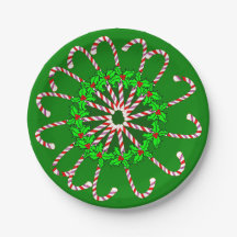 Candy Cane Design on Paper Plates