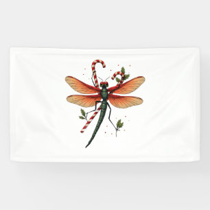 Candy Cane Dragonfly Banner