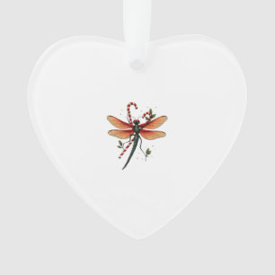 Candy Cane Dragonfly Ornament