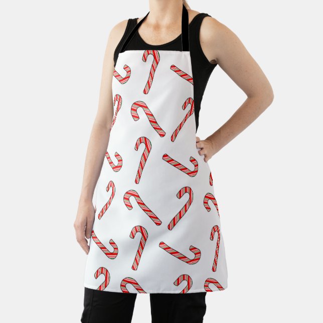 Candy Cane Drawings In Red Green White Apron (Insitu)