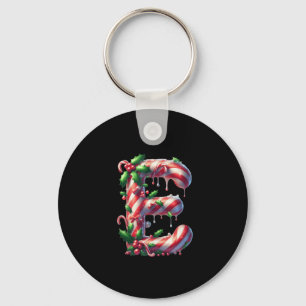Candy Cane E Christmas Holly Delight Tank Top Keychain