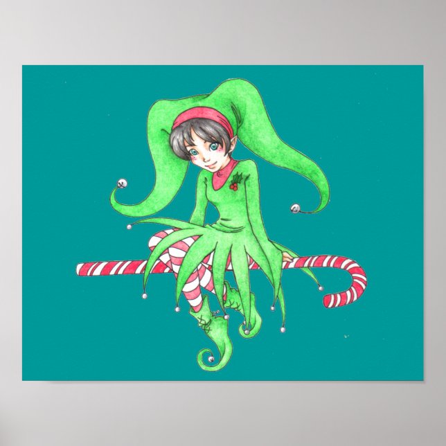 Candy Cane Elf Poster (Front)
